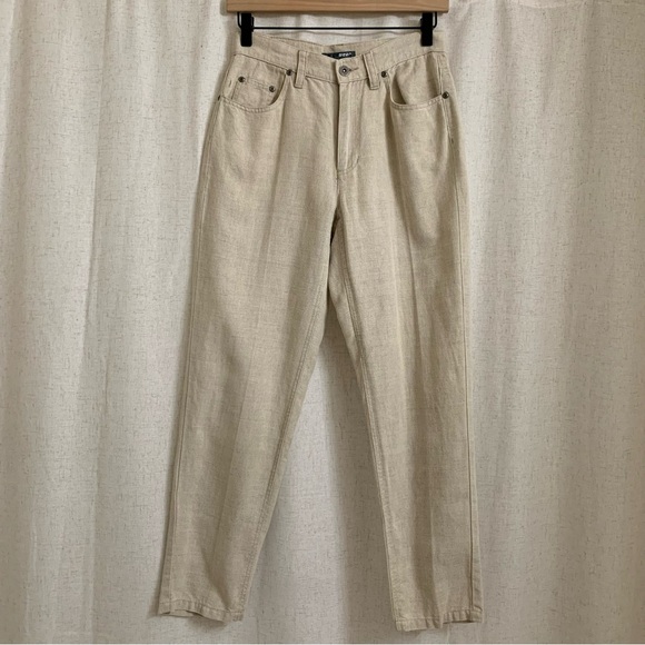 liz wear Pants - Liz Claiborne Wear Linen Cotton Straight Leg Vintage High Rise Trousers